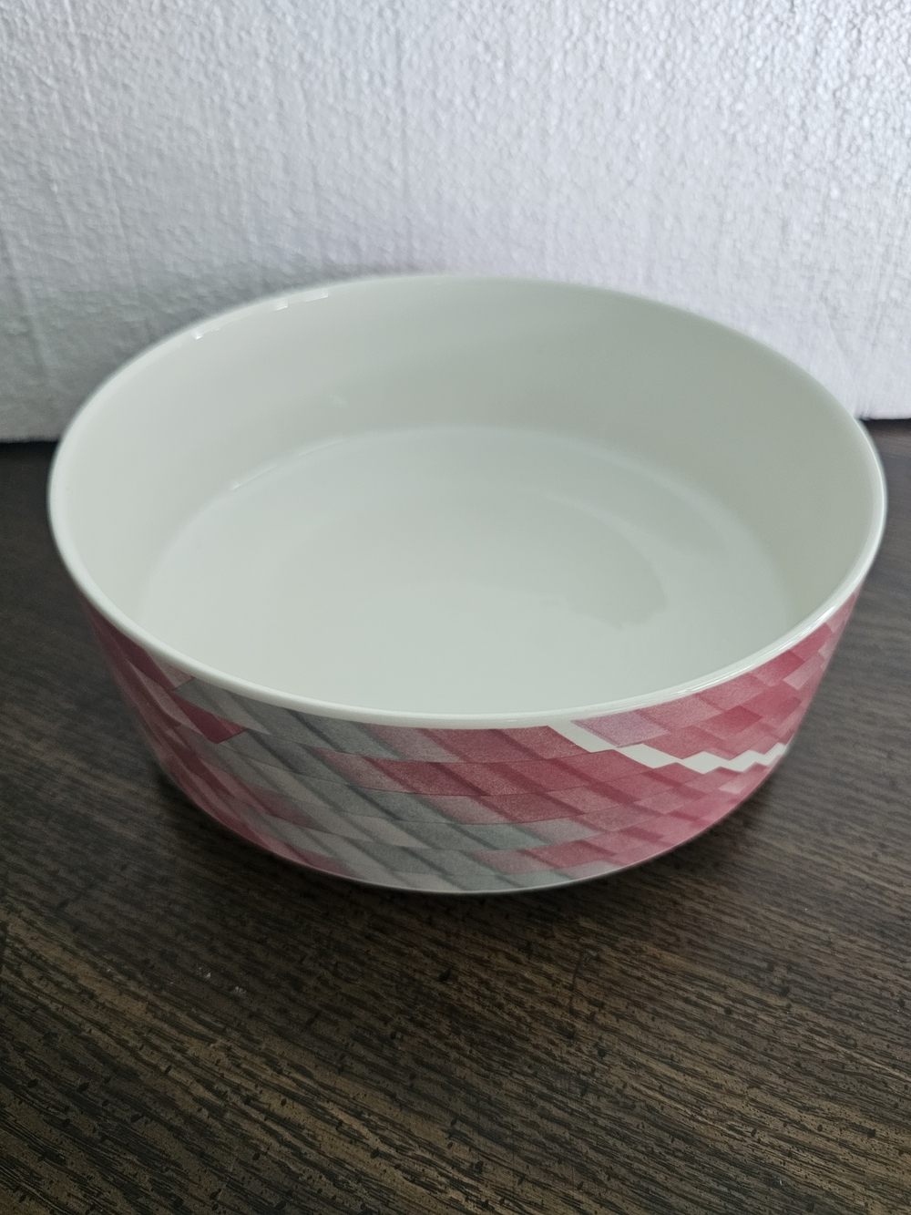 Villeroy & Boch Collage 8in Porcelain Cereal Bowl Geometric White Pink Gray